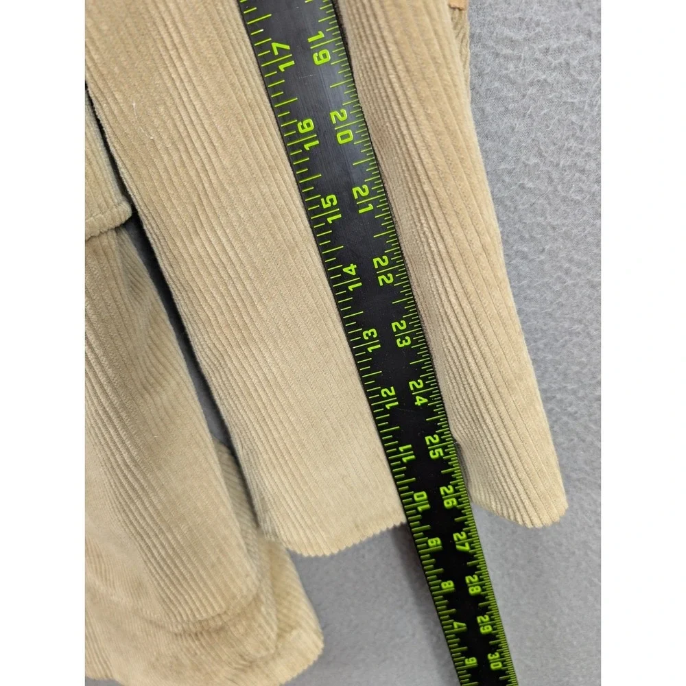 Brookford Corduroy Blazer Jacket Mens Size 44L Faux Suede Elbow Patch Tan Vtg